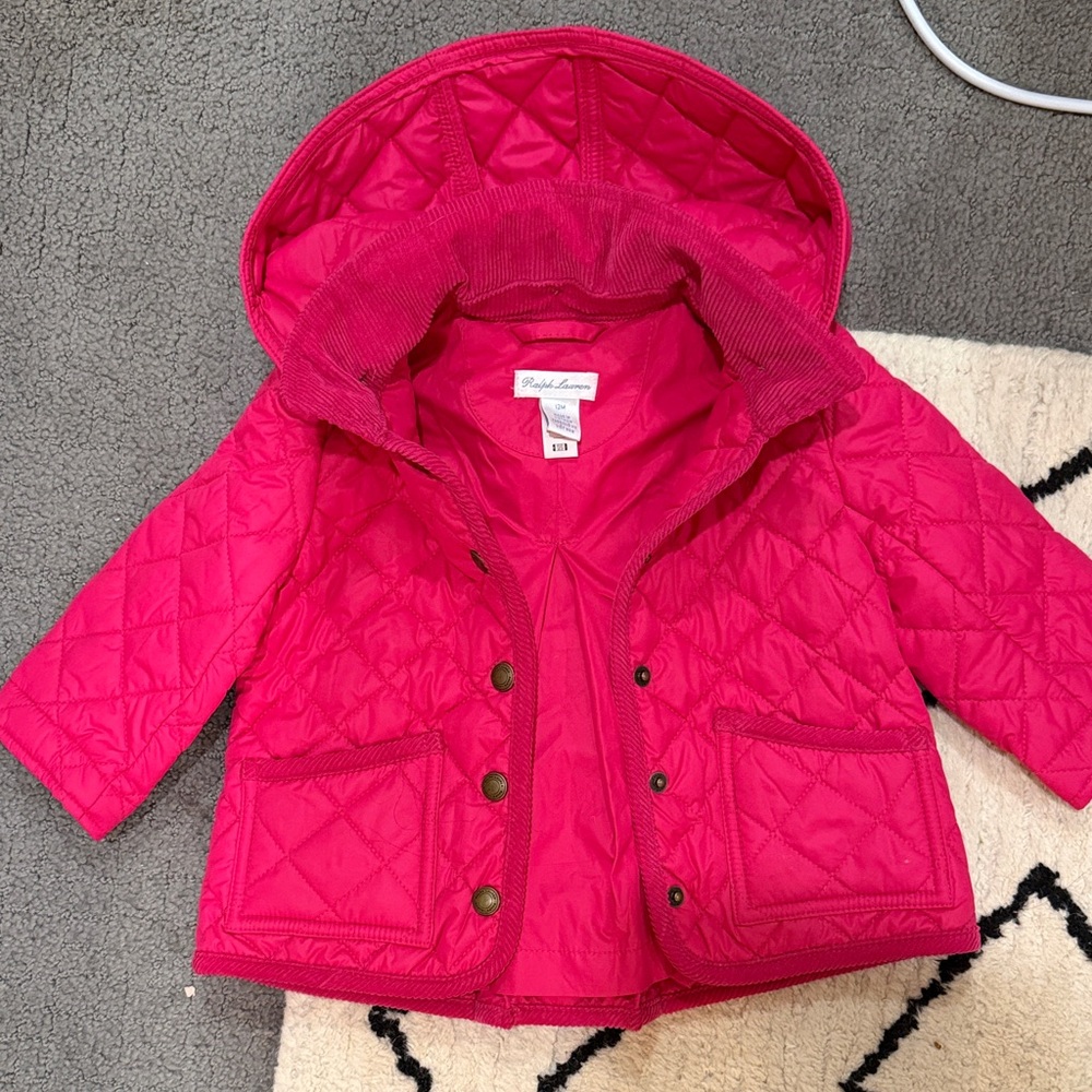 Ralph Lauren Fuchsia Quilted Kids Puffer Jacket